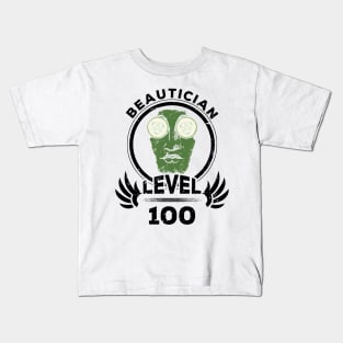 Level 100 Beautician Face Mask Gift Kids T-Shirt